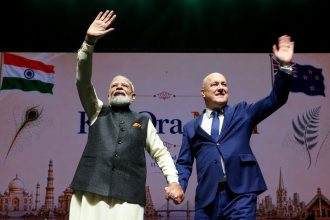 PM Modi, New Zealand, Auckland, Indian Diaspora, India New Zealand Relations, Christopher Luxon, Spark Arena, Indian Community, Māori Culture, Manaakitanga, Chandrayaan, Major Dhyan Chand, Veer Bal Diwas, Sikh Heritage, UPI, India Economy, Auckland News, Modi New Zealand Visit