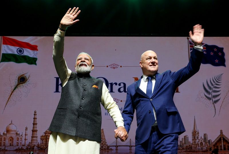 PM Modi, New Zealand, Auckland, Indian Diaspora, India New Zealand Relations, Christopher Luxon, Spark Arena, Indian Community, Māori Culture, Manaakitanga, Chandrayaan, Major Dhyan Chand, Veer Bal Diwas, Sikh Heritage, UPI, India Economy, Auckland News, Modi New Zealand Visit