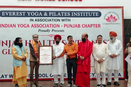 Punjab Health And Wellness Awards, Ludhiana News, Everest Yoga And Pilates Institute, Sanjeev Tyagi, Kavita Tyagi, Indian Yoga Association Punjab, Clay World School, Daljit Singh Grewal Bhola, Yoga Awards, Bharat Yog Rattan, Punjab Rattan, Yog Rattan, Yog Gaurav Samman, Health And Wellness, Punjab News